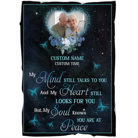 Custom sympathy blanket, Remembrance gift for loss of Dad Mom Son Brother, Butterfly memorial gift BNT01