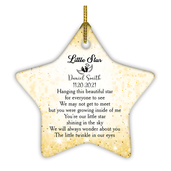 Miscarriage Memorial Ornament - Twinkle Little Star, Remembrance for Loss of A Baby, Pregnancy Loss Sympathy Gift, Stillbirth Bereavement| NOM60