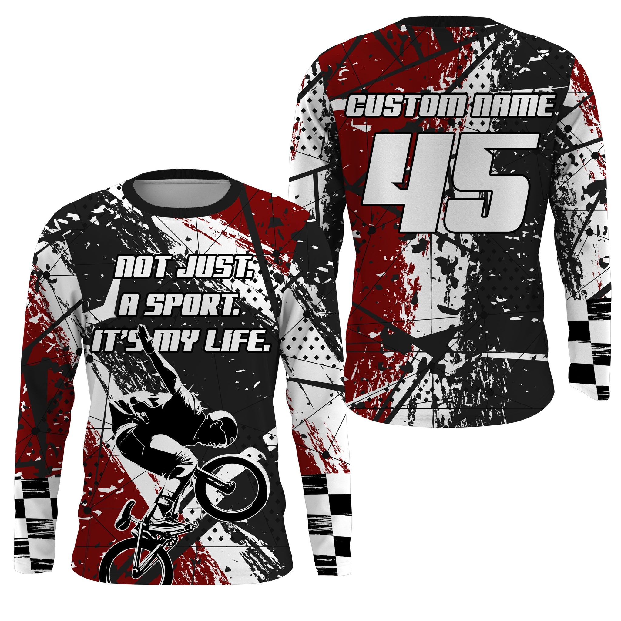 BMX Life Red extreme BMX custom jerseys UPF30+ Off-road shirt Cycling gear BMX clothing youth| SLC83