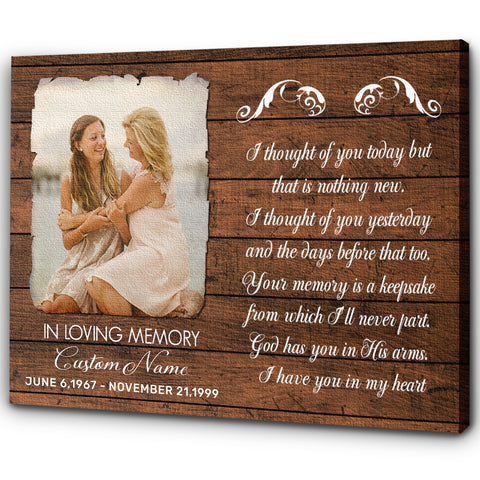 Custom remembrance canvas - Memorial keepsake gift for loss, loving memory of mom dad brother son CNT35