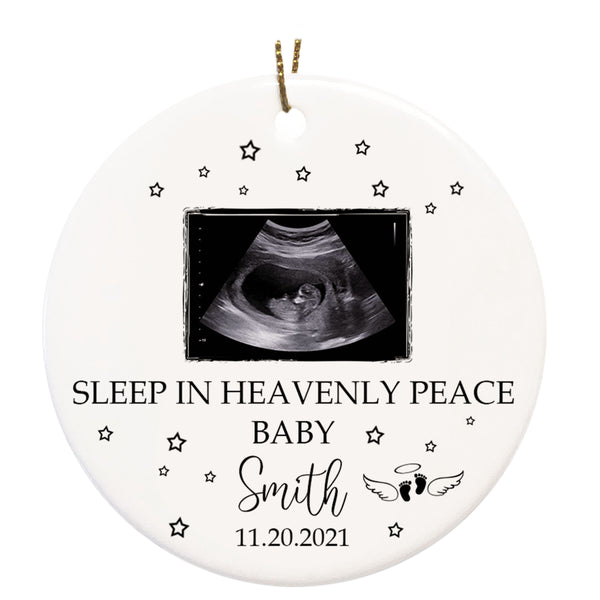 Miscarriage Memorial Ornament - Custom Sonogram Picture, Remembrance for Loss of A Baby, Pregnancy Loss Sympathy Gift, Stillbirth Bereavement| NOM58