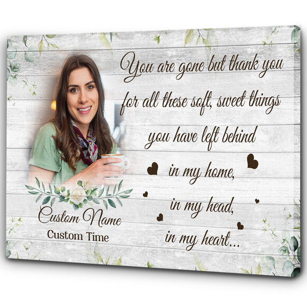 Personalized Memorial Gifts for Loss of Loved one Sympathy Canvas for Loss of Sister in Our Hearts VTQ44