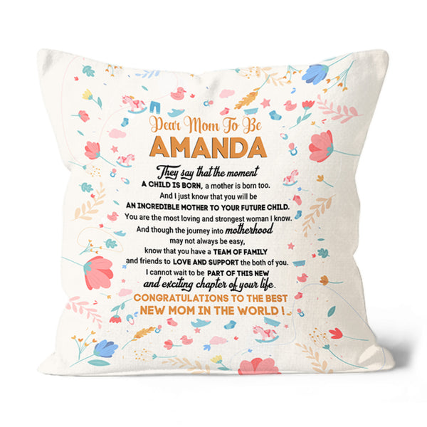 Personalized New Mom Pillow| First Mother's Day Gift for Wife, Expecting Mom, Mom To Be| JPL67