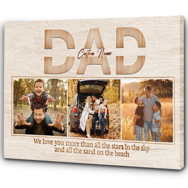 Custom Canvas Dad Photo| Father's Day Gift for Husband, Sentimental Gift for Father, Dad Birthday| JC876