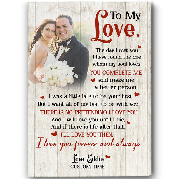 Personalized Canvas I Love You Always & Forever Wall Art| Anniversary Canvas Gift for Husband and Wife on Birthday Christmas Anniversary Gift for Him or Her JC581 Myfihu