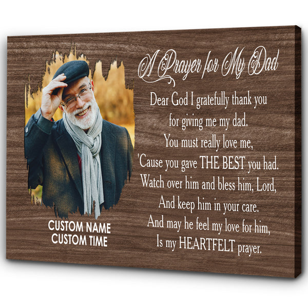 Memorial Gift for loss of loved one Personalized Sympathy Canvas for loss of Dad Prayer for My Dad VTQ76