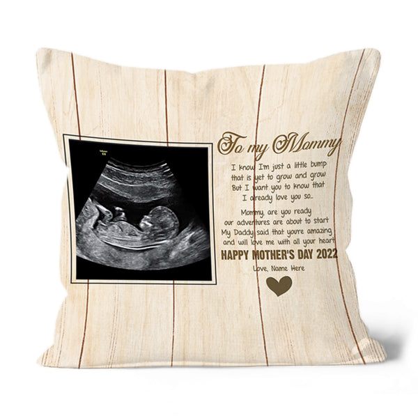 New Mom Pillow, Custom Sonogram, Gift for Mom To Be, First Time Mother, Mother's Day Pillow| JPL27