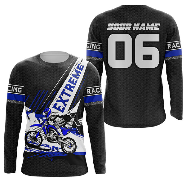 Extreme dirt bike riding jersey custom youth&adult UPF30+ blue Motocross racing motorcycle shirt PDT279