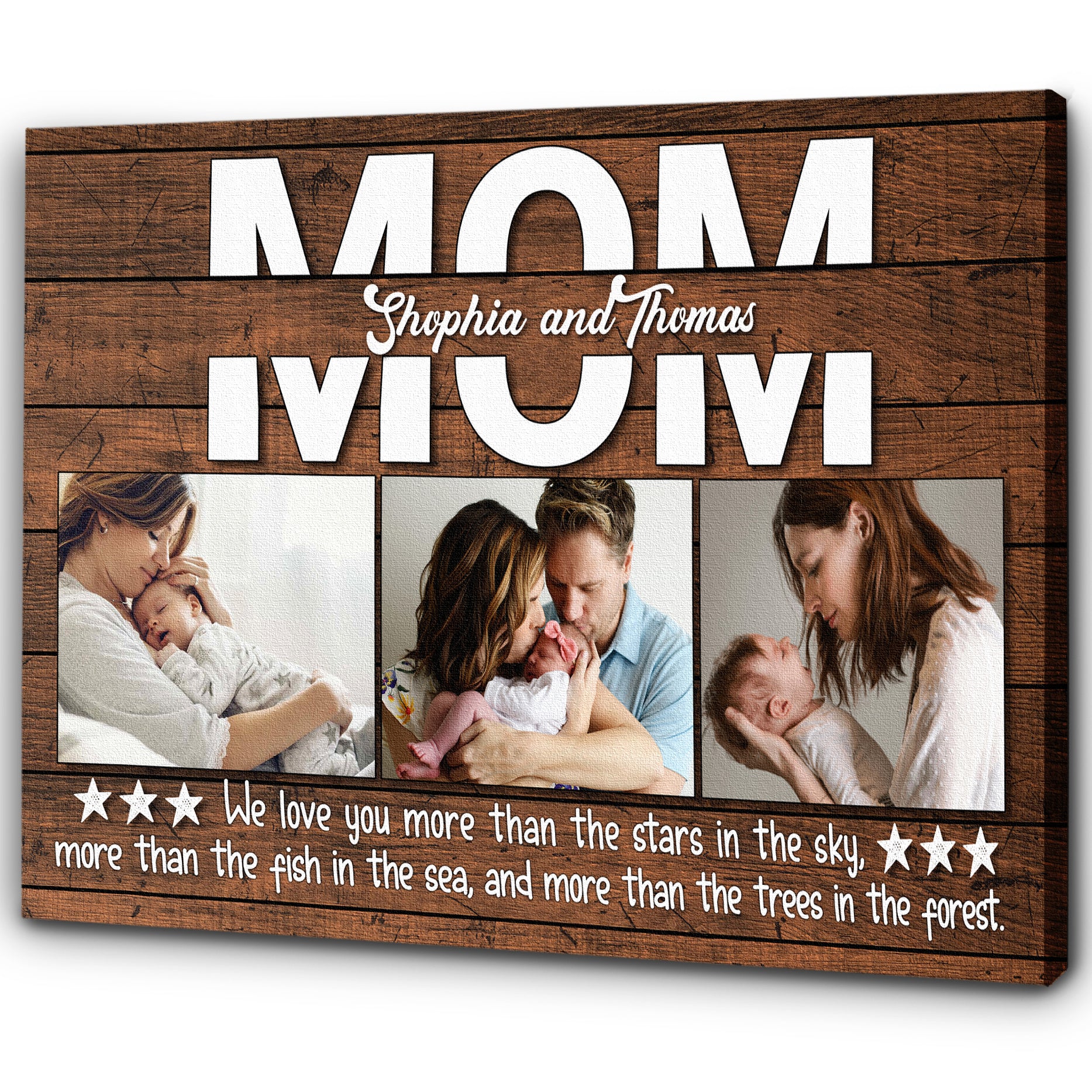 Personalized MOM Canvas| Custom Mom Photo Collage| Mom Gift, Gift for Her on Mothers Day Christmas| JC831