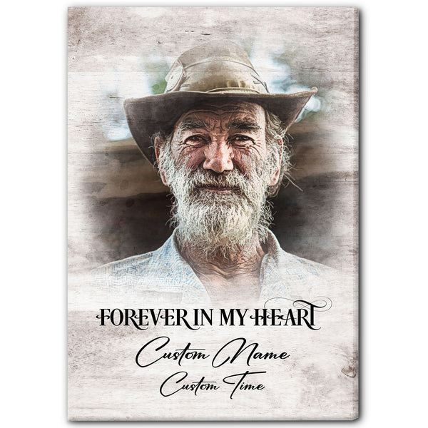 Personalized Memorial Canvas for Loss of Loved One Father Brother Deepest Keepsake Forever in My Heart VTQ57