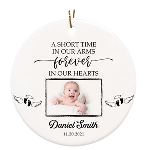 Baby Memorial Ornament - Custom Photo, Remembrance for Loss of A Baby, Child Loss Sympathy Gift, Infant Loss Bereavement Condolence| NOM59