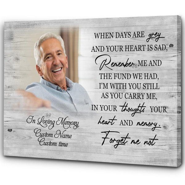 Personalized Memorial Canvas - Forget Me Not| Memorial Gift, Sympathy Gift for Loss of Father Mother Husband Son in Heaven, Bereavement Gift| In Loving Memory Remembrance| N2398