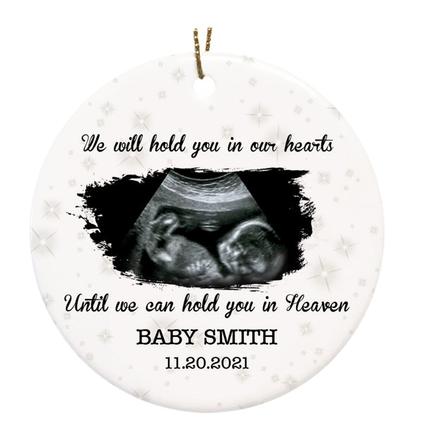 Miscarriage Memorial Ornament - Custom Sonogram Photo, Remembrance for Loss of A Baby, Pregnancy Loss Sympathy Gift, Stillbirth Bereavement| NOM64