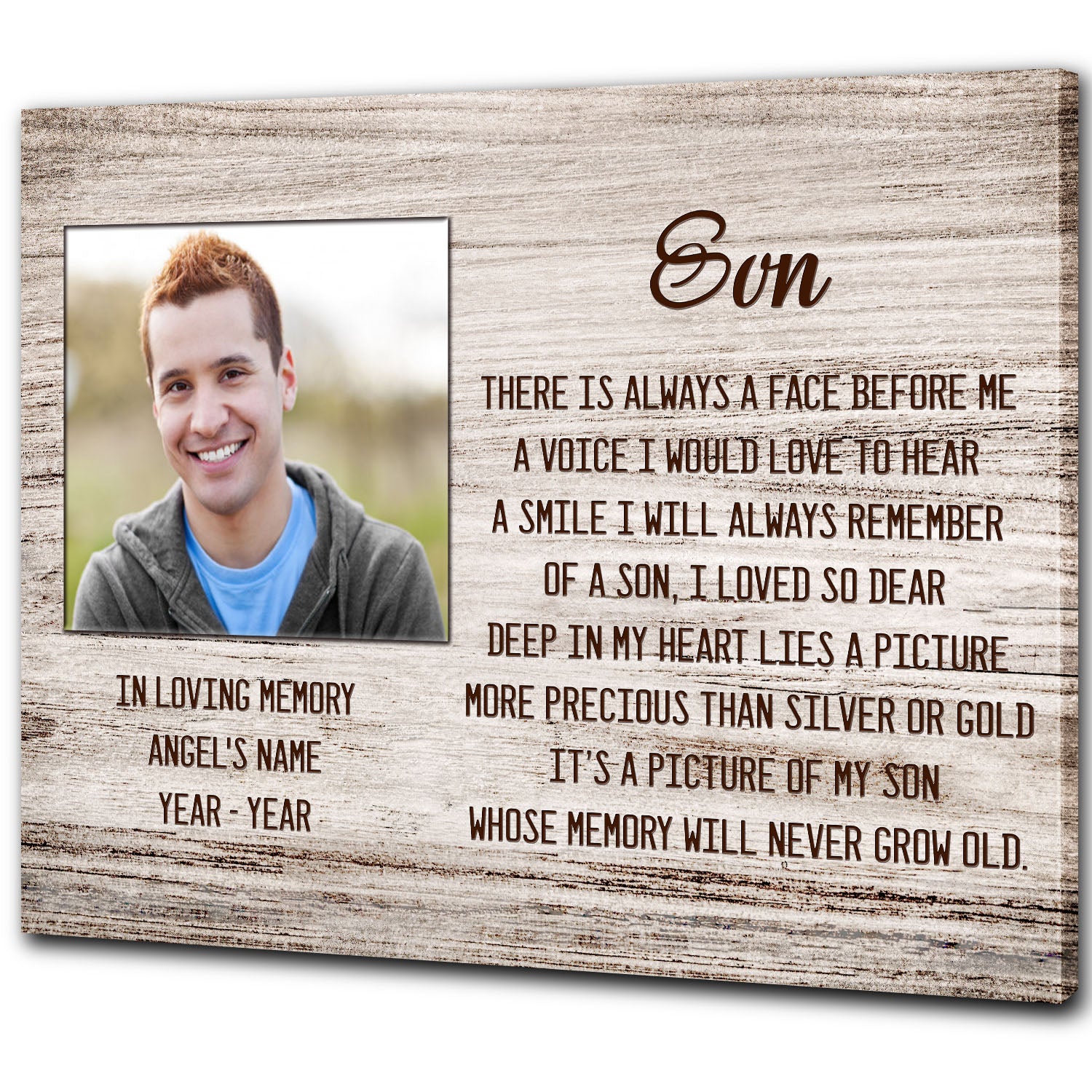 Son Remembrance| Personalized Memorial Canvas| Son Memorial Canvas, Memorial Gift for Loss of Son, Loss of Child| Sympathy, Bereavement Gift, Son in Memory| N2345