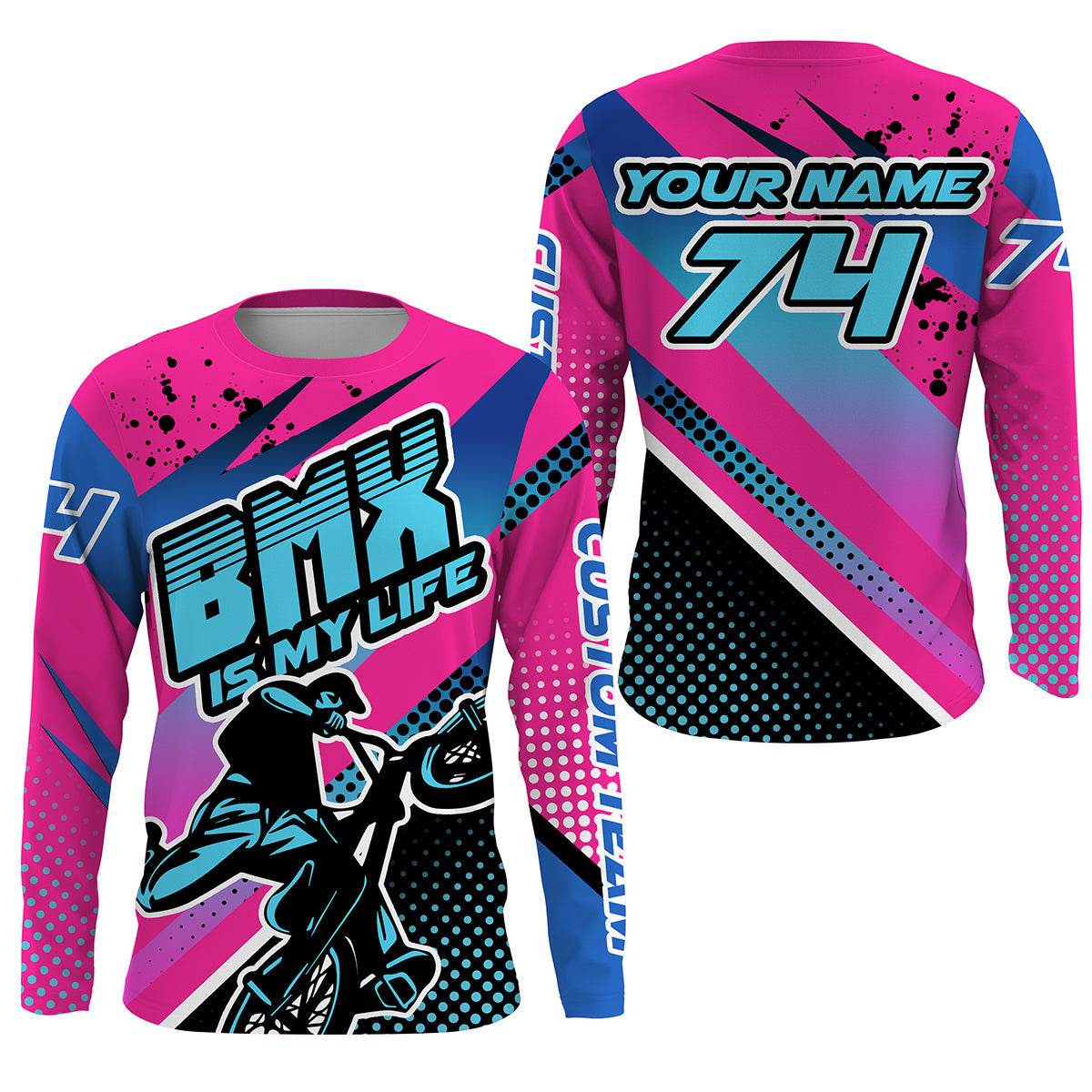 BMX Life pink BMX racing jersey Adult Kid cycling gear UPF30+ sun shirt youth motocross racewear| SLC133