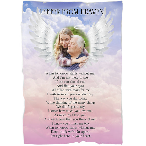 Personalized Memorial Gifts for Loss of Loved One Remembrance Sherpa Blanket with Your Custom Photo VTQ21