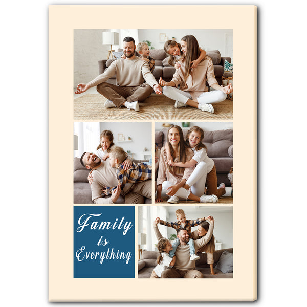 Family Photo Collage Canvas| Family Is Everything Canvas| Custom Gift for Family on Christmas, Birthday, Thanksgiving| Home Decoration Family Wall Art Family Sign| JC725