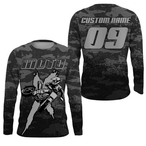 Camouflage motocross jersey UPF30+ custom men women kid dirt bike MX racing off-road motorcycle NMS974