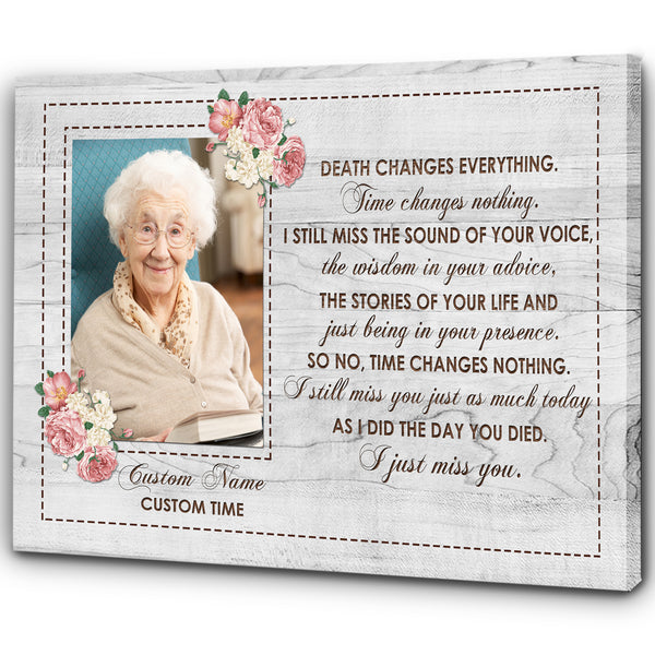 Personalized Memorial Gifts for Loss of Loved one Sympathy Canvas for Loss of Grandma Grandpa VTQ65