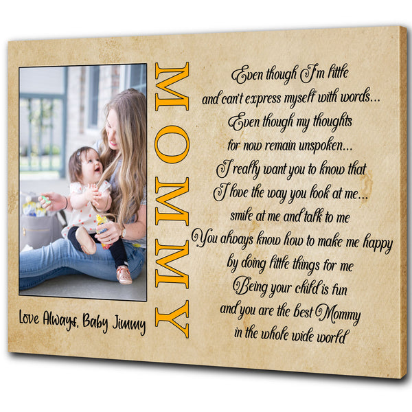 New Mom Canvas Custom Baby Photo, Best Mommy Ever, First Mother's Day Gift, 1st Time Mother Canvas| N2470