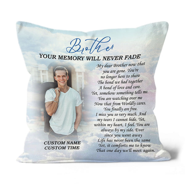 Brother Memorial Pillow Personalized Remembrance for Loss of Brother in Heaven All-over Print Suede Case NPL74