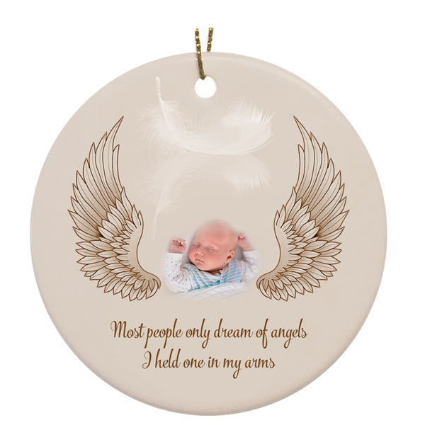 Baby Memorial Ornament - Angel Baby Custom Photo, Remembrance for Loss of A Child, Sympathy Gift, Infant Loss Bereavement Condolence| NOM159