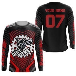 Kid&adult red dirt bike jersey personalized MX racing UPF30+ Motocross off-road motorcycle shirt PDT285