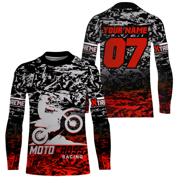 Custom camo motocross jersey UV Protect kid&adult dirt bike extreme MX racing off-road long sleeve| NMS888