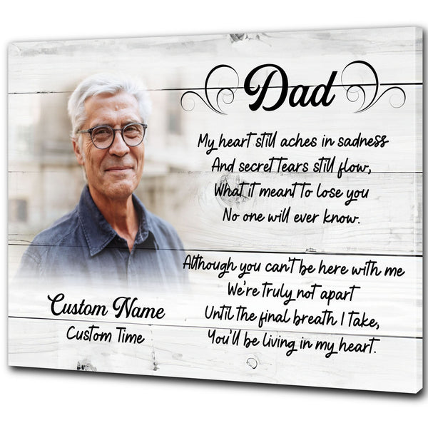 Dad Personalized Canvas, Sympathy Gifts for Loss of Dad, Dad Memorial Gifts, Memorial Gifts for Loss of Loved One - VTQ122