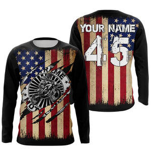 Extreme Motocross personalized jersey UPF30+ US flag Patriotic motorcycle long sleeves dirt bike NMS1060