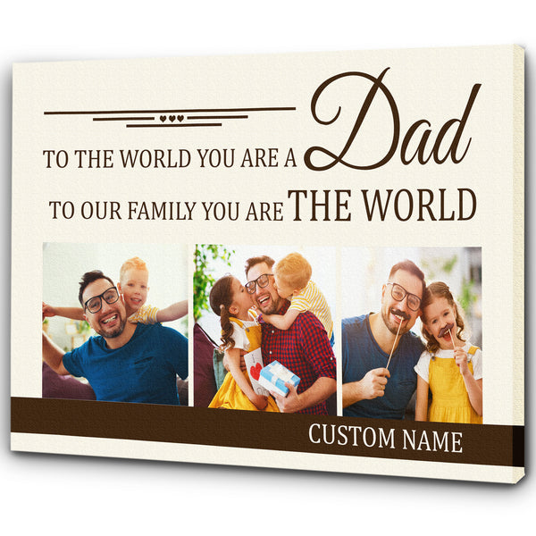 Personalized Canvas Dad Photo Collage Wall Art| Father's Day Gift for Dad, Father, Husband, Dad Birthday JC892