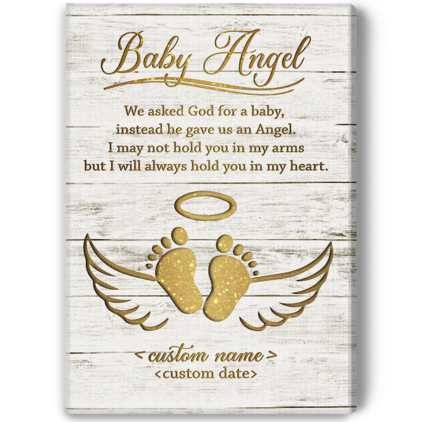 Miscarriage Personalized Name Canvas| Baby Loss Gift| Stillbirth Miscarriage Keepsake Custom Canvas| In Loving Memory of My Baby| Memorial Sympathy Gift for Mother or Father Loss of Baby| T88