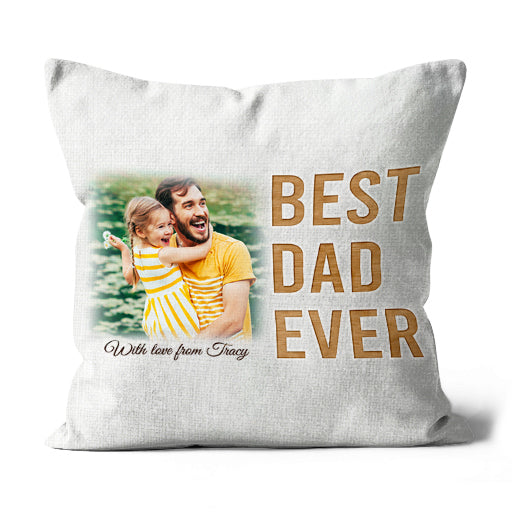 Best Dad Ever Personalized Pillow (Insert Included) Fathers Day Gift Custom Pillow for Dad 1-side Print NPL128