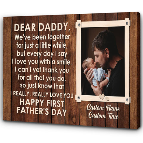 Personalized Canvas for Dad To Be| First Father's Day Gift for Husband, New Dad, Expecting Dad| JC889