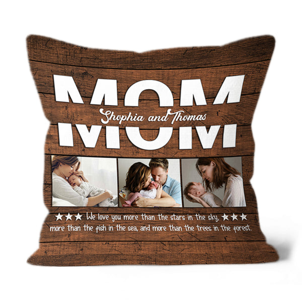 Mom Canvas| We Love You Mom Photo Pillow, Custom Mom Gift for Mother's Day, Gift for Mother| JPL29