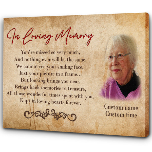 Personalized Memorial Canvas| In Loving Memory of Loss of Loved One| Sympathy Canvas| Memorial Gift for Someone in Heaven JC257 Myfihu