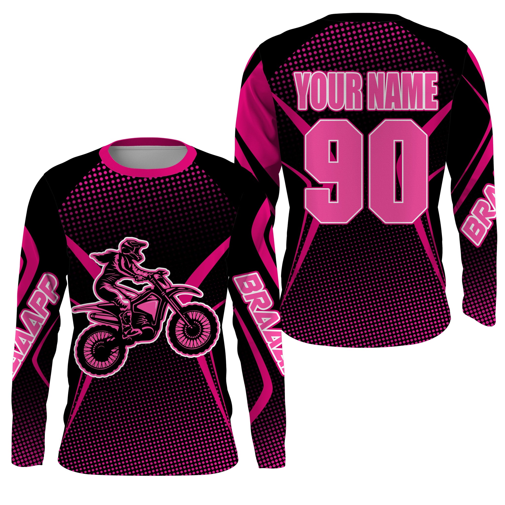 Custom womens motocross jersey UV protect kid&adult pink dirt bike girl MX off-road long sleeve| NMS889