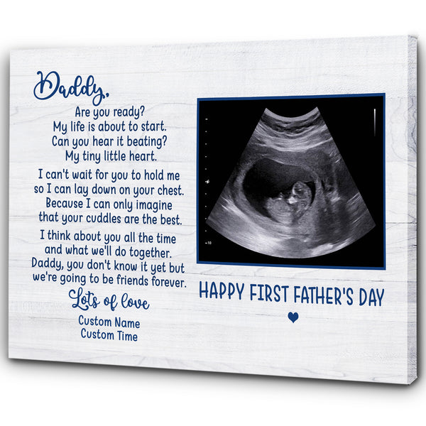 Personalized Daddy To Be Canvas| Father's Day Gift for Husband, New Dad, Expecting Dad, Pregnancy Reveal| JC871