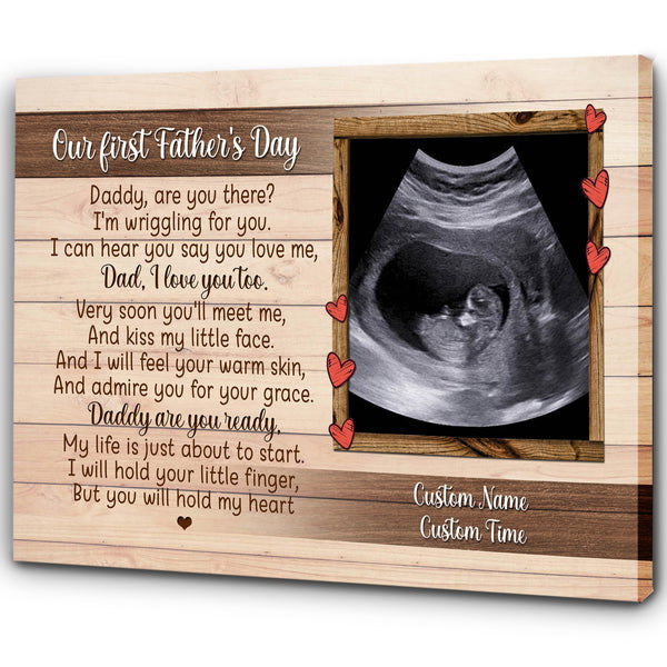 Personalized Canvas for New Dad| Daddy Are Ready| First Father's Day Gift for Husband, Expecting Dad| JC868