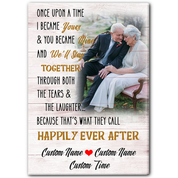 Happily Ever After Personalized Canvas| Wedding Gift for Husband Wife| Anniversary Gift for Him Her| Gift for Couple, Partner on Valentine's Day Christmas Birthday JC582 Myfihu