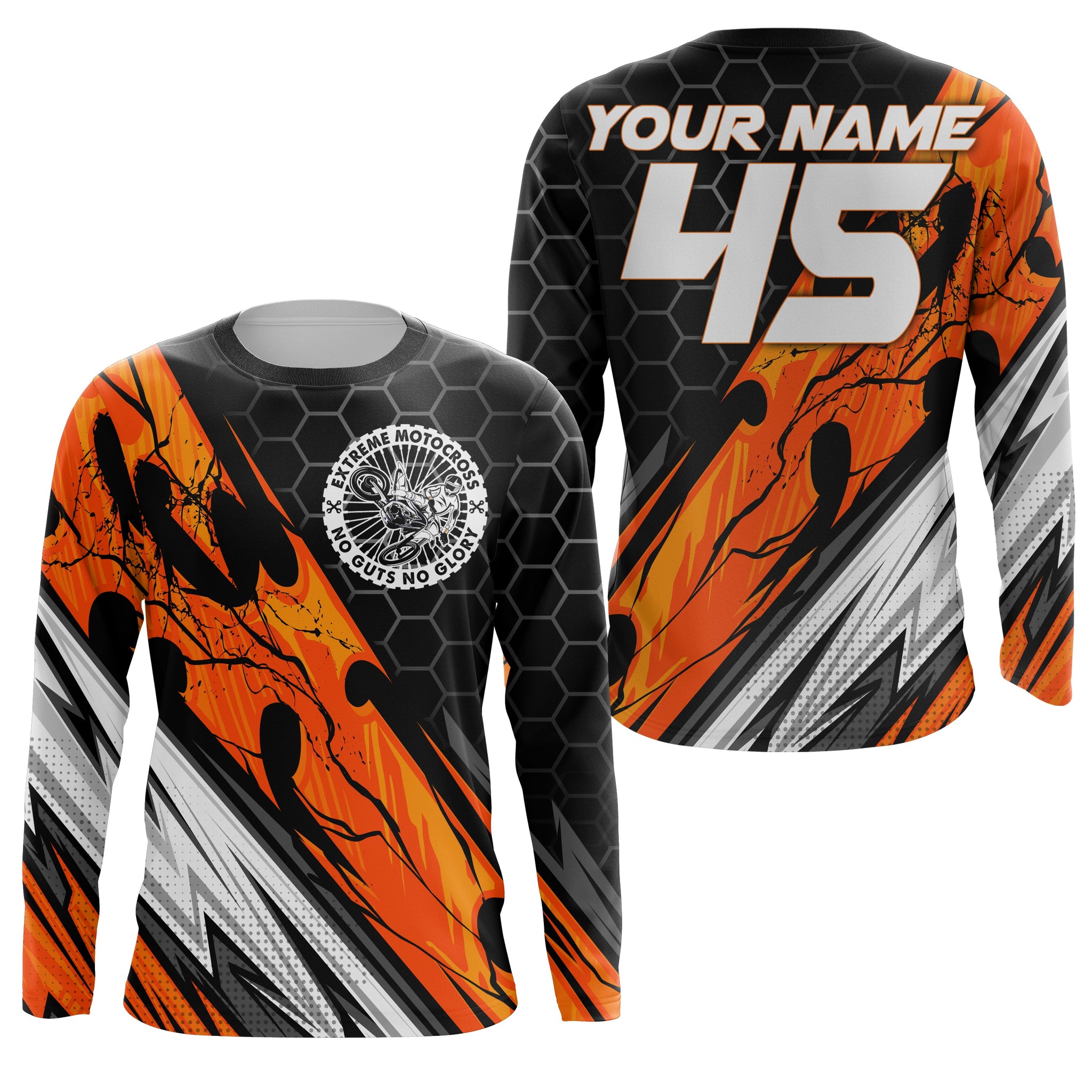 Extreme Motocross jersey custom UPF30+ men women kid No Guts No Glory dirt bike motorcycle shirt NMS996