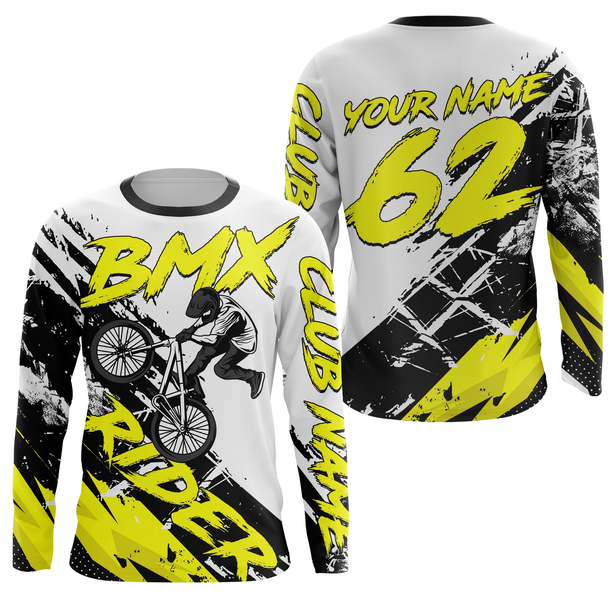 Yellow BMX custom jerseys UPF30+ Off-road rider shirt Cycling gear BMX clothing youth| SLC85