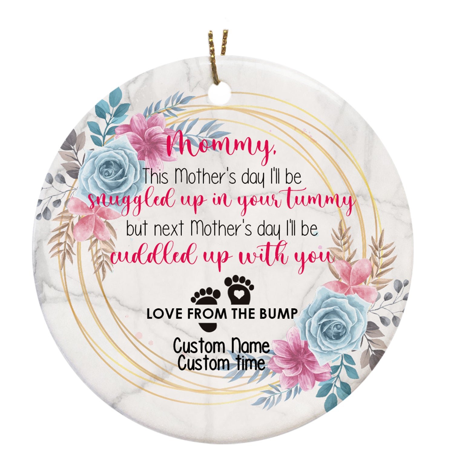 New Mom Ornament| Custom Happy First Mothers Day Gift| Gift for New Mom, Mom To Be, Expecting Mother| JOR120