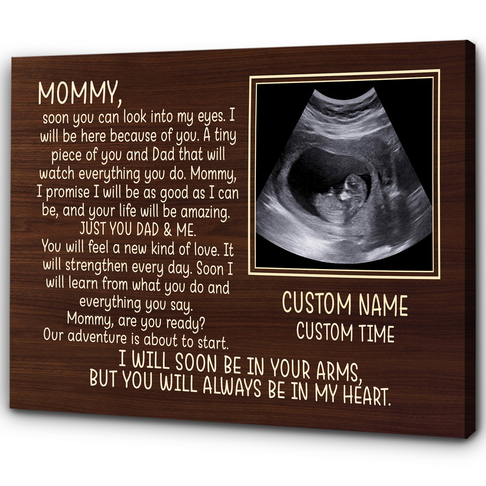 Personalized New Mom Canvas| Just You Dad and Me| First Mother's Day Gift from New Mom Expecting Mom| JC826