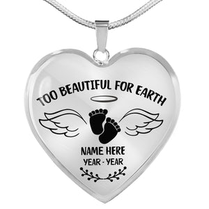 Custom Baby footprints remembrance necklace - Miscarriage memorial jewelry, Infant loss gift for Mom NNT43