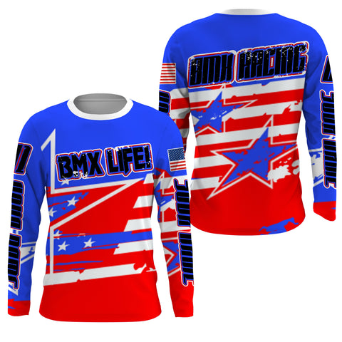 BMX Life American UPF30+ Custom BMX racing jersey Adult&Kid extreme off-road Cycling gear| SLC80