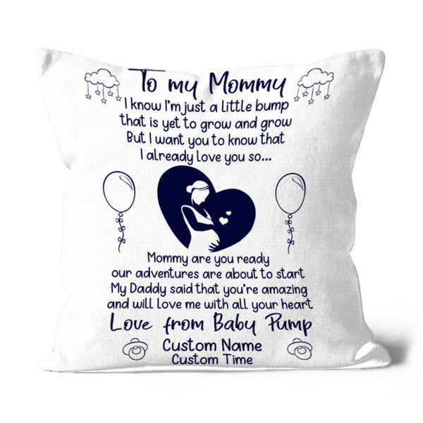 To My Mommy from Baby Bump Pillow| Custom Gift for First Mother Day, Mom To Be New Mom| JPL22