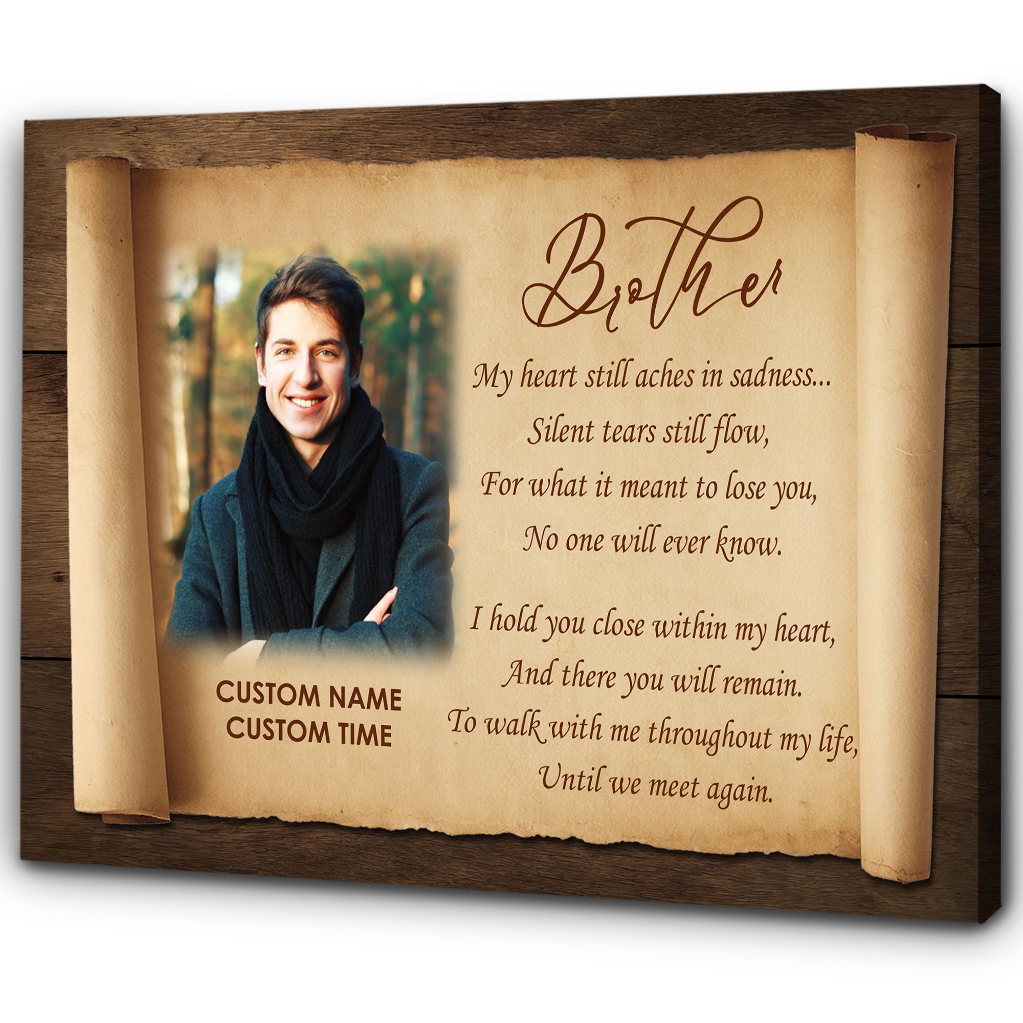 Personalized Sympathy Gift for loss of Brother Canvas for loss of loved one Brother in Heaven - VTQ101