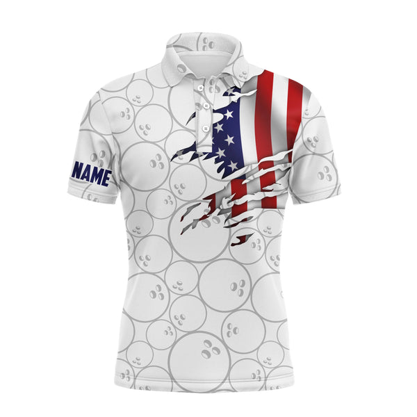 American Flag Bowling Polo Shirt for Men Bowlers, This Is How I Roll Funny Bowling Jersey NBP31