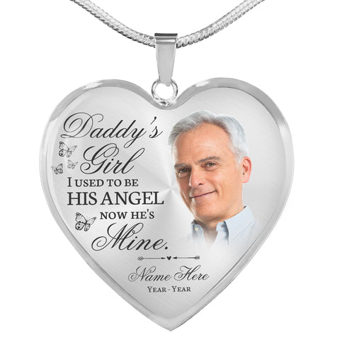 Daddy's girl remembrance necklace| Custom memorial necklace for loss of Father| Sympathy gifts NNT04